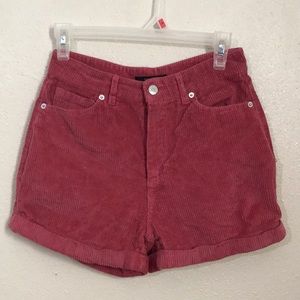 F21 Red Corduroy Shorts